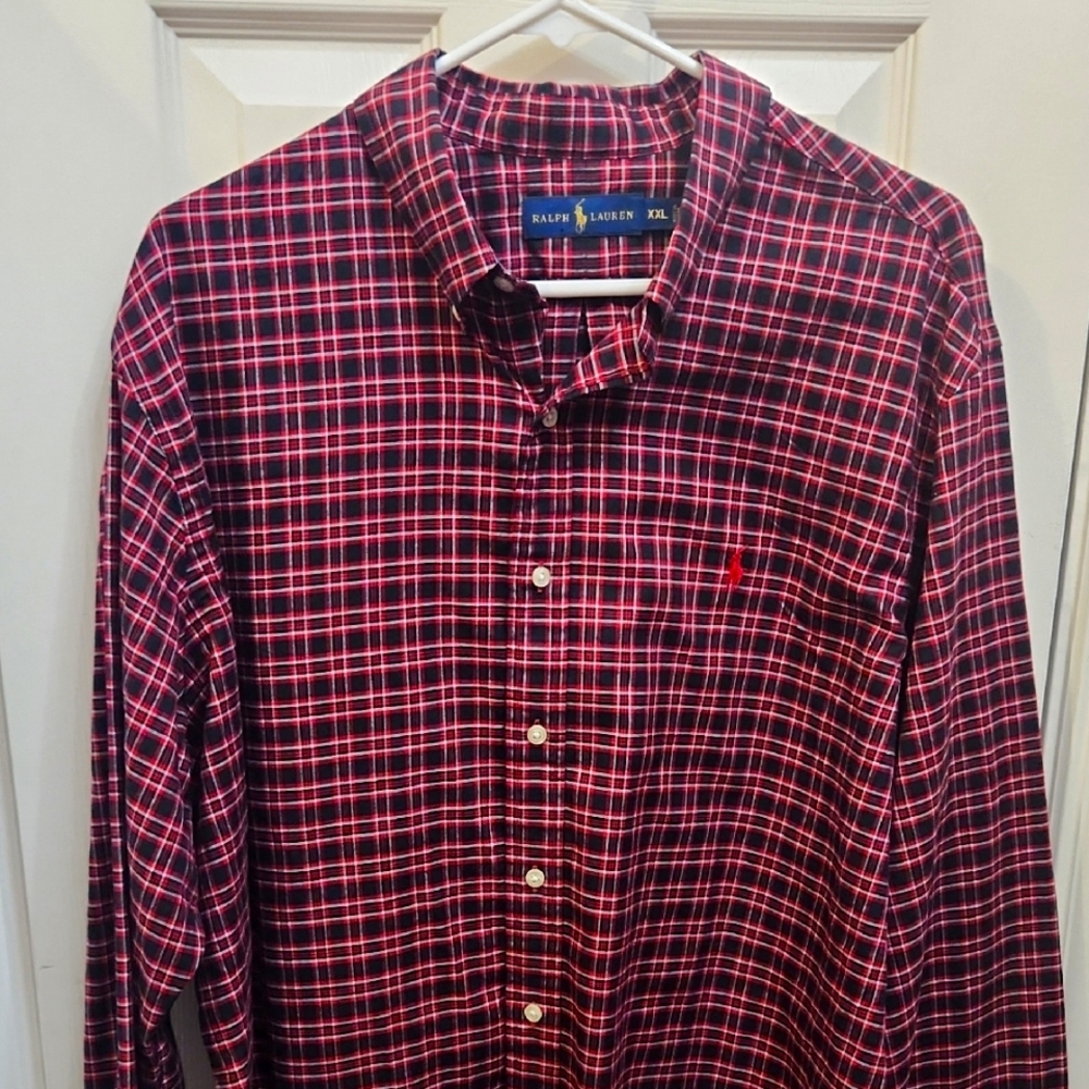 Ralph Lauren Red and Black Plaid Casual Shirt